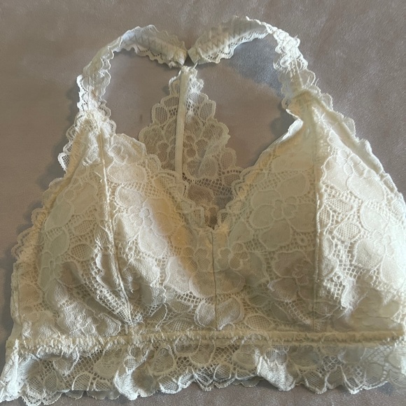 S Maurices Womens Lace Racerback Bralette Bra White Ivory Small Stretch Padded - Picture 4 of 4